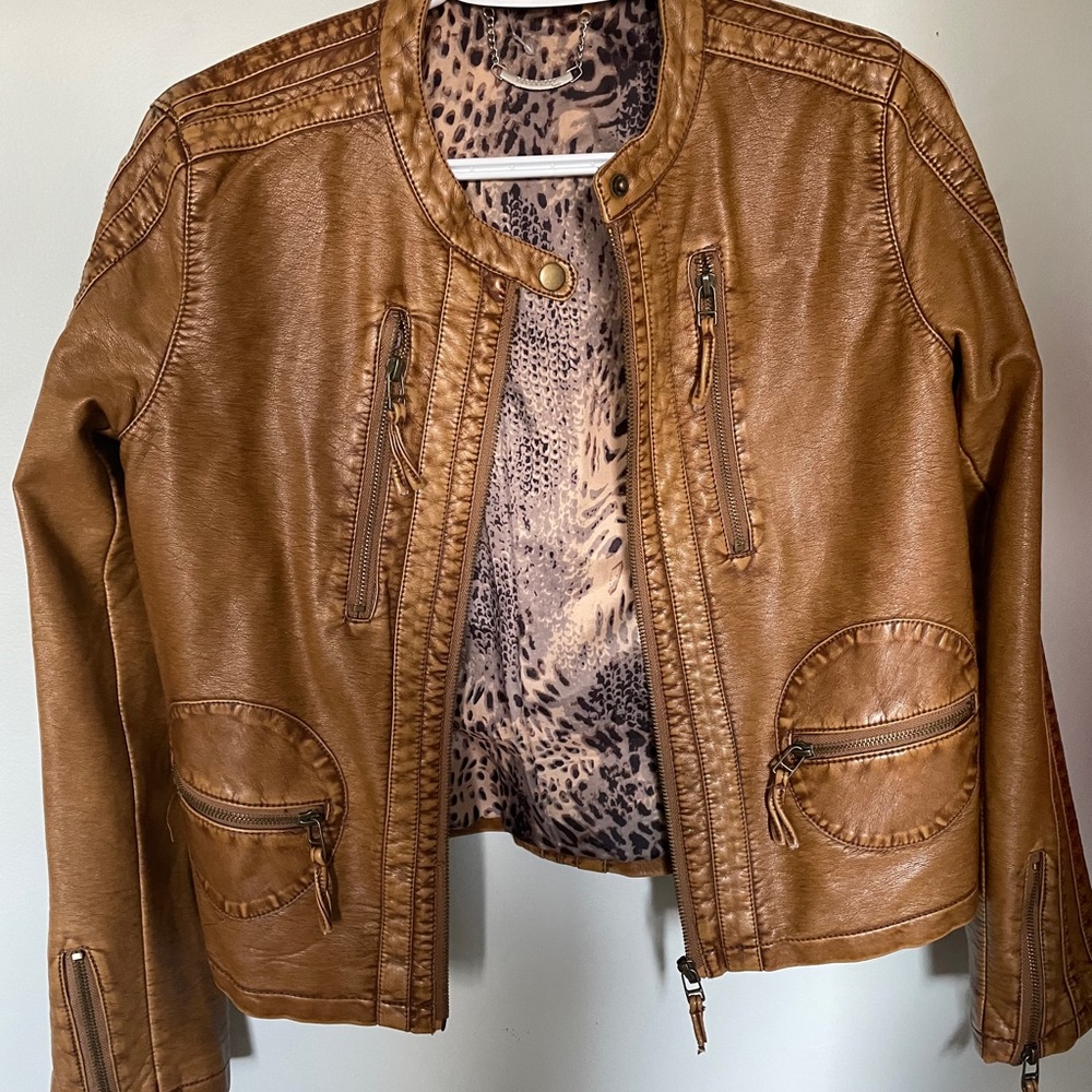 Paparazzi feax leather jacket.